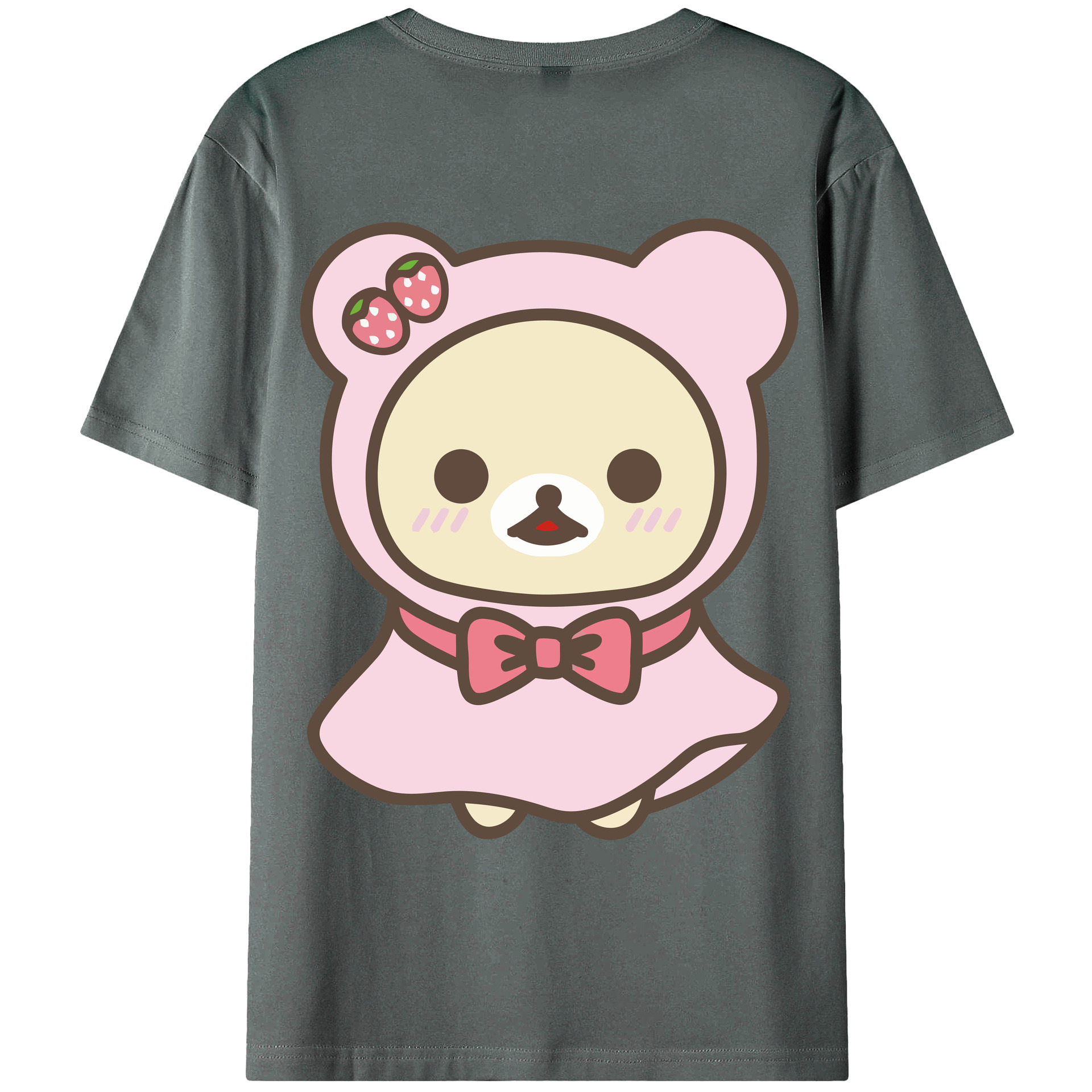 （画像用） リラックマ リラックマ キイロイトリ Rilakkuma Korilakkuma Kiiroitori 綿100％ メンズ半袖Tシャツ（バックプリント） 通気性
